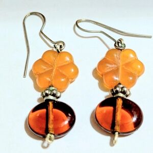 Vintage Amber/Conac Amber Dangle Earrings